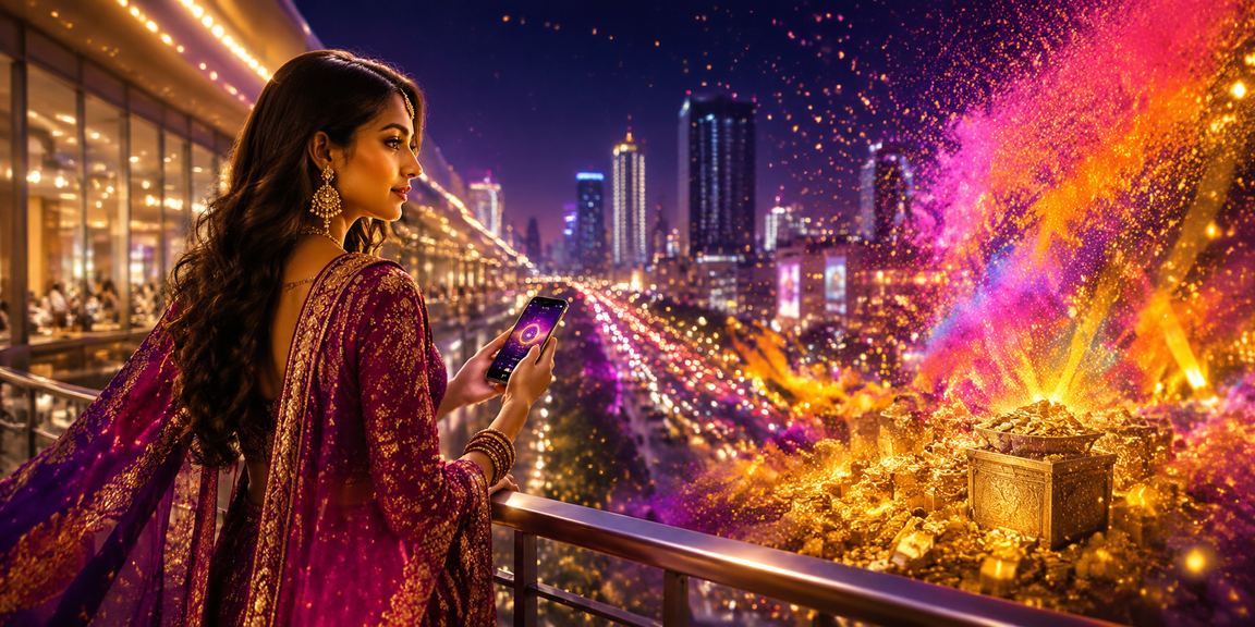Bangalore MG Road with mobile casino apps shown during Holi festival